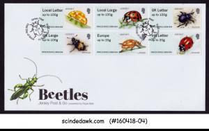 JERSEY - 2016 BEETLES / INSECTS - 6V - FDC POST & GO NEW ISSUE