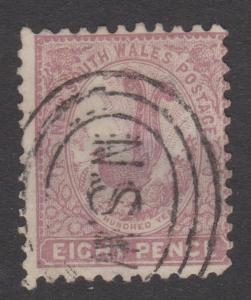 New South Wales 1888 8d Lyrebird Sc#81 Used Inverted Watermark