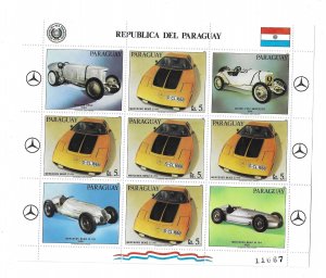 Paraguay 1983 Race Cars Mercedes Sheet Sc 2069 MNH C17