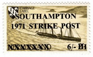 (I.B) Cinderella Collection : Southampton Strike Post 6/- (Herm overprint)