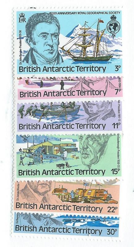 British Antarctic Territory #76-81 Explorers (MNH) CV $2.80