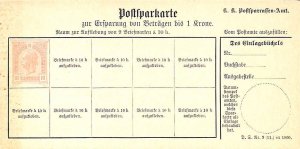Austria 1883, Postsparkarte 5kr, Unused Postal Stationery