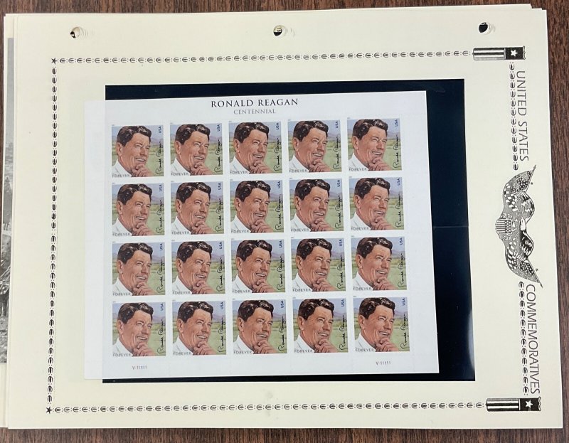 US Comm 2011 Partial Set of 11 Forever MNH sheets on 3 Ring Album Pages FV $140