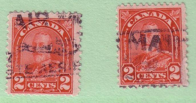165, 165a Canada, \Arch\ issue & var, used CV $0.40