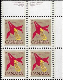 CANADA   #707 MNH UPPER RIGHT PLATE BLOCK  (2-2)