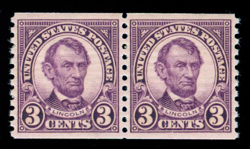 MOMEN: US STAMPS #600 COIL PAIR MINT OG NH PSE GRADED CERT XF-SUP 95