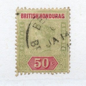 ?#54 BRITISH HONDURAS, thin,  see scan Cat $73 Stamp