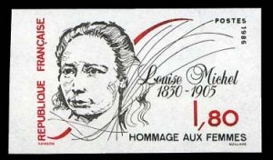 France, 1950-Present #2000 (YT 2408) Cat€14, 1986 Louise Michel, imperf. si...