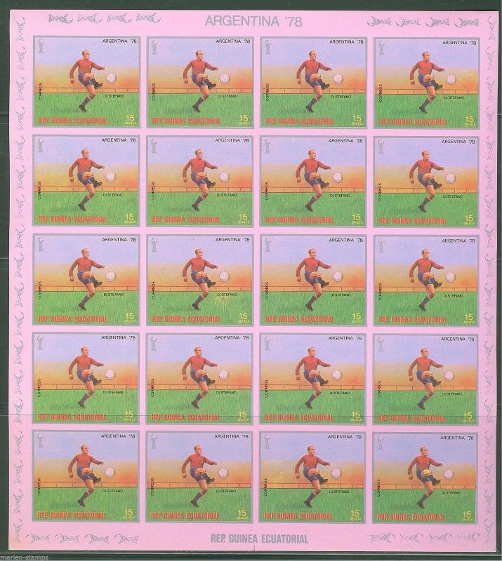 EQUATORIAL GUINEA WORLD CUP SOCCER 1978 SHEETS CONTAINING 20  IMPERF