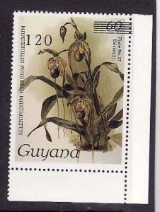 Guyana-Sc#1698- id9-unused NH single-Flowers-Orchids-1986-9-