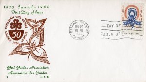 Canada 1960 FDC Sc #389 Girl Guides Association H&E Scouts