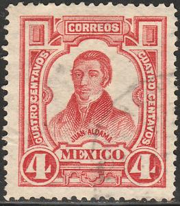 MEXICO 313, 4cts INDEPENDENCE CENTENNIAL 1910 COMMEM. USED. (430)