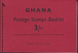 Ghana 1961  3/- BOOKLET Complete SG SB2  Panes are Scott 53. Very Fine