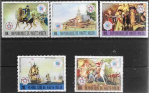 UPPER VOLTA SG414/8 1976 INTERPHIL 76 STAMP EXHIBITION SET MNH (p)