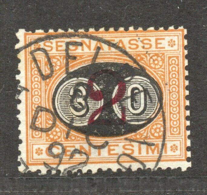 Italy, Postage Due, 1890, overprint 30 C on 2 C, VF  used, Scott # J 27, 