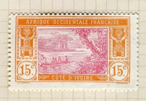 FRENCH COLONIES; IVORY COAST 1913 Pictorial issue Mint hinged 15c. value