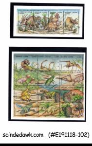 SIERRA LEONE - 1995 DINOSAURS - SET OF 2 MINATURE SHEETS MNH