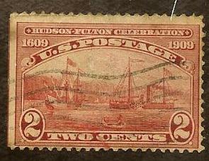 US #372 2c Henry Hudson Half Moon & Fultons Steamship Clermont