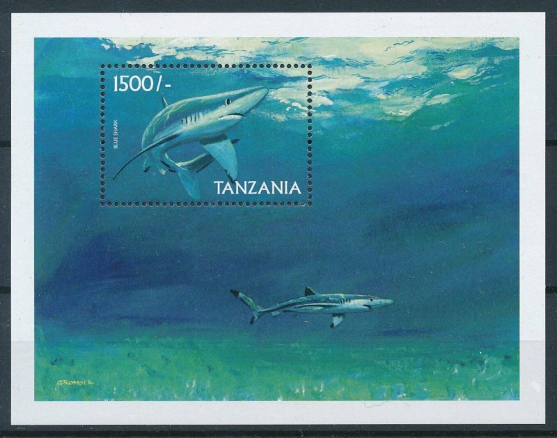 [110049] Tanzania 1999 Marine life sharks Souvenir Sheet MNH