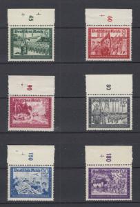 WWII Third Reich 1941 Full Set Mi 773/8 MNH w/borders of sheet Luxe €80
