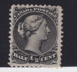 CANADA #21iv VARIETY Spur on scroll lightly hinged  MINT