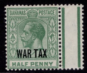BAHAMAS GV SG96, ½d green WAR TAX, M MINT.