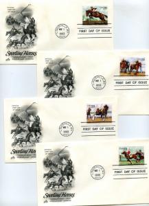 2756-59 Sporting Horses, ArtCraft 4 single, FDCs