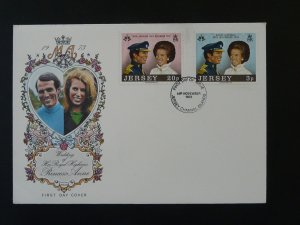 Princess Anne royal wedding FDC Jersey 1973