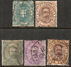 Italy 52-56, FIVE VALUES, SHORT SET. USED. F-VF. (72)