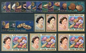 Cook Islands 1974 QEII Sea Shells set complete MNH. SG 466-487. Sc 381-402.