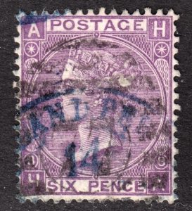 Great Britain Scott 51  plate 8  red violet  F+  used.  FREE...