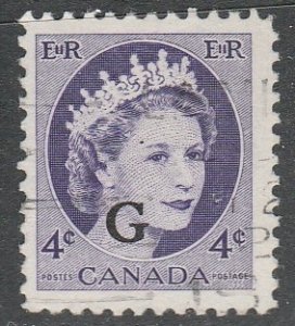 Canada   O43   (G)   (O)    1955      Official stamp   Le $0.04