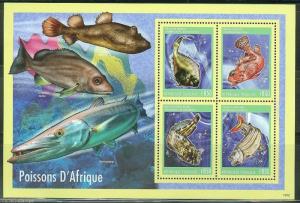 TOGO 2014 FISH OF AFRICA  SHEET  MINT NH