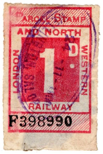 (I.B) London & North Western Railway : Parcel Stamp 1d (Wellington) 