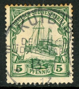 Germany 1901 Togo 5pf Green Yacht Unwmk Scott 14 VFU E786