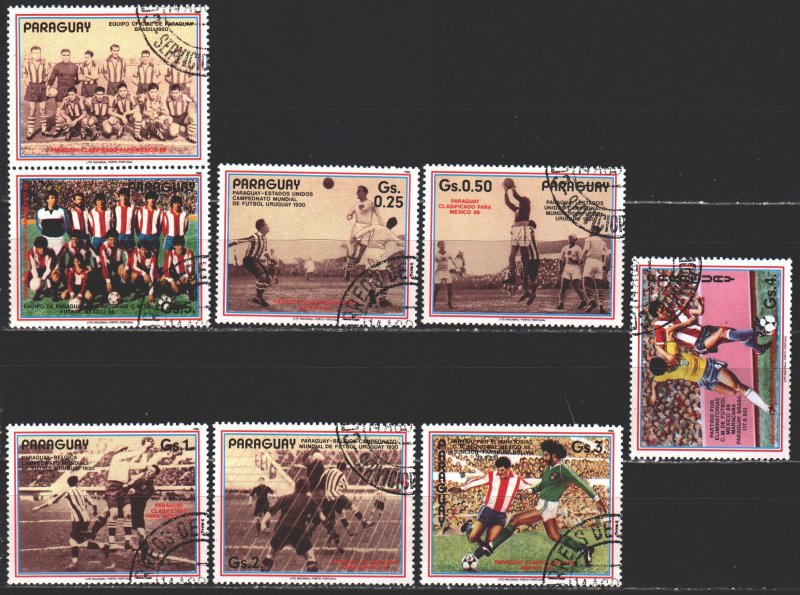 Paraguay. 1986. 3977-83. History of football. USED.