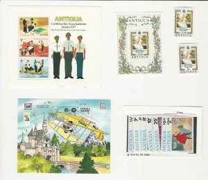 Antigua, Postage Stamp, #471a, 584-6, 592-600 Mint NH, Disney, Scouts, JFZ