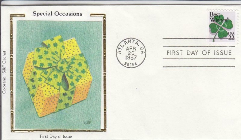 1987, Special Occasions-Best Wishes, Colorano Silk, FDC (D14955)