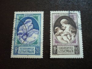 Stamps - France - Scott# B90-B91 - Used Set of 2 Stamps