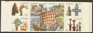 Sweden Mint Stamp #1808a 2.50k Viking Heritage Booklet Pane of 8. Pristine!