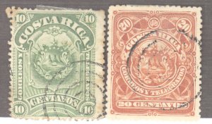 Costa Rica, Scott #38-39, Used