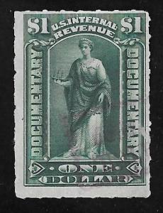 R173 1 Dollar Documentary Commerce Stamps used F