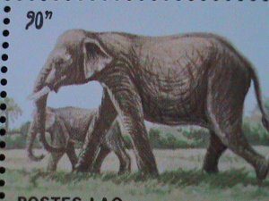 ​LAOS-1987--SC#812 HAFNIA'87 STAMP SHOW-DENMARK-LOVELY ELEPHANTS MNH:S/S VF