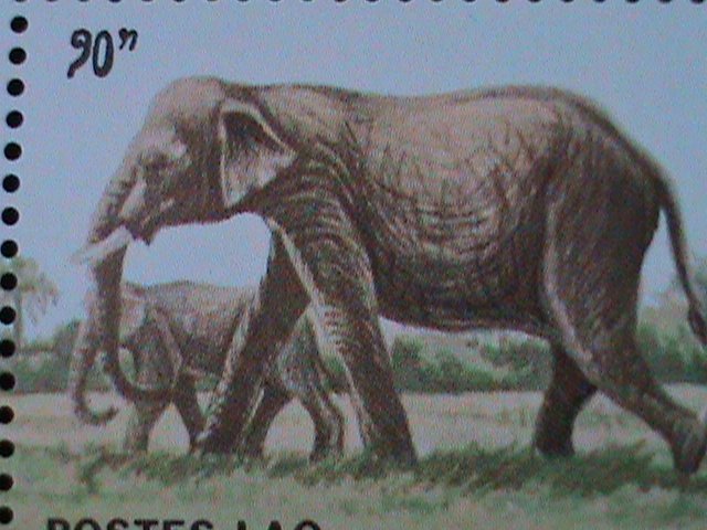​LAOS-1987--SC#812 HAFNIA'87 STAMP SHOW-DENMARK-LOVELY ELEPHANTS MNH:S/S VF