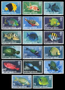Virgin Islands 1975 Fish Scott #284-300 Mint Never Hinged
