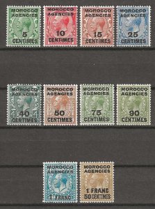 MOROCCO AGENCIES 1925/34 SG 202/211 MINT