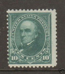 US Sc 273 MLH. 1895 10c dark green Webster     