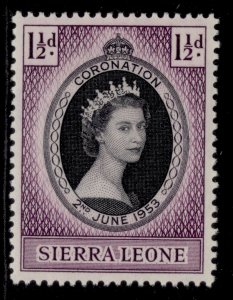 SIERRA LEONE QEII SG209, 1½d 1953 CORONATION, M MINT. 