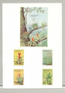 Dominica #847-851 Ausipex 84, Succulents, Trees 4v & 1v S/S Imperf Proofs Folder