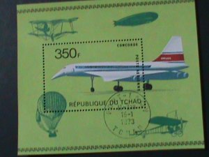 ​CHAD-1973- AIRVIATION- FAMOUS CONCORDE AIRPLANE TO S/S VF FANCY CANCEL